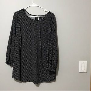 adrianna papell polka dot blouse sz 2x